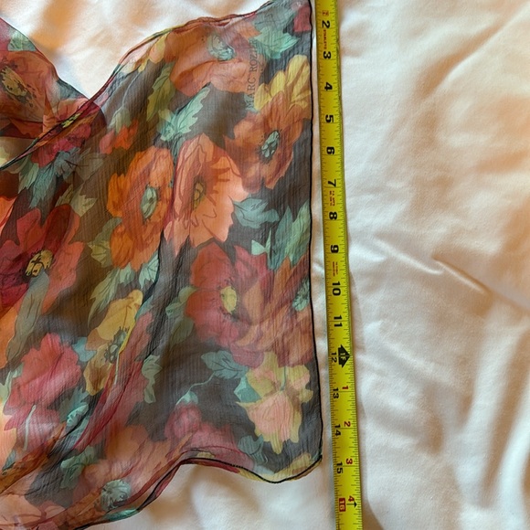Marc Rozier Paris - Floral Scarf in Autumn Colors 52" long 14.25" wide. - Picture 5 of 5